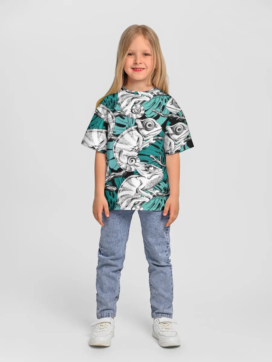 Girls' oversized cotton T-shirt
