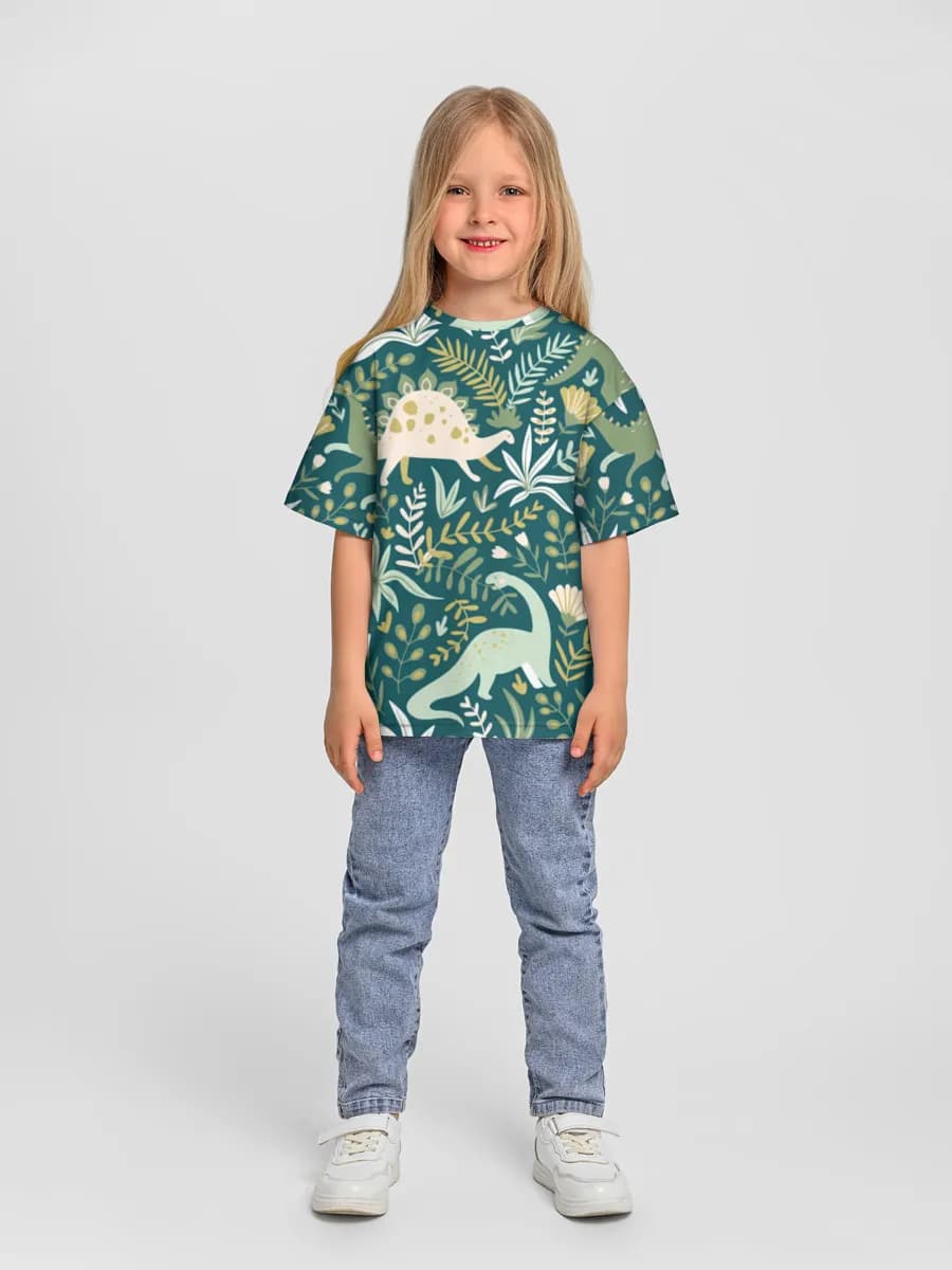 Girls' oversized cotton T-shirt