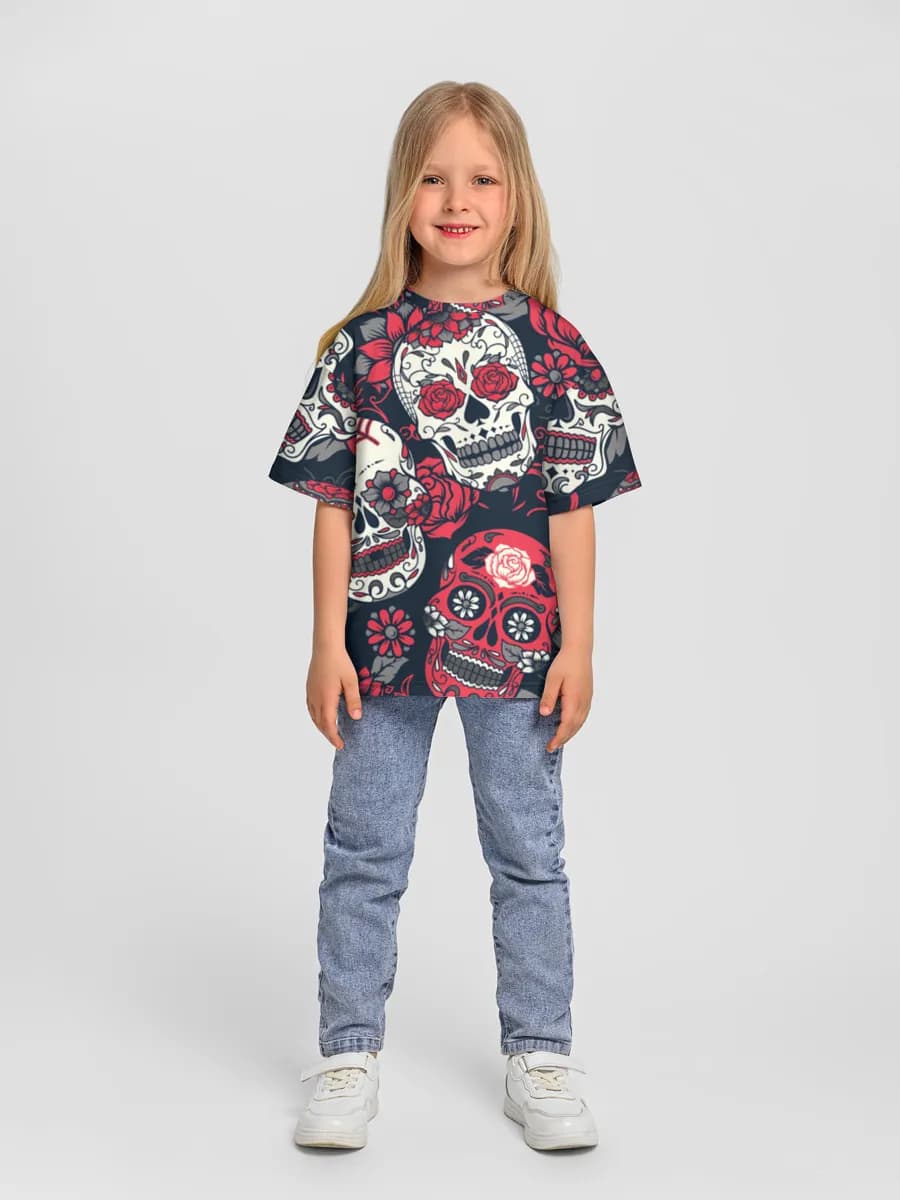 Girls' oversized cotton T-shirt