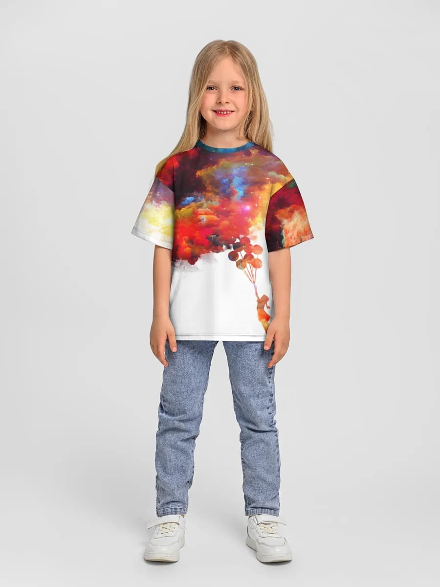 Girls' oversized cotton T-shirt