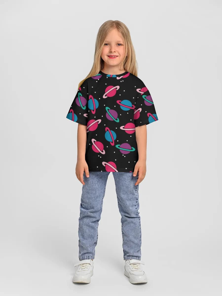 女の子 ビッグシルエット コットンTシャツ