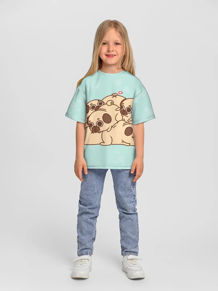Girls' oversized cotton T-shirt
