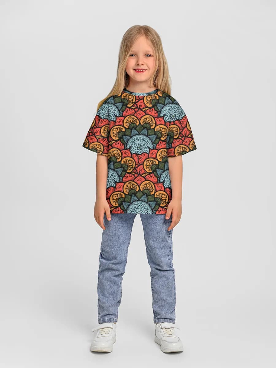 Girls' oversized cotton T-shirt