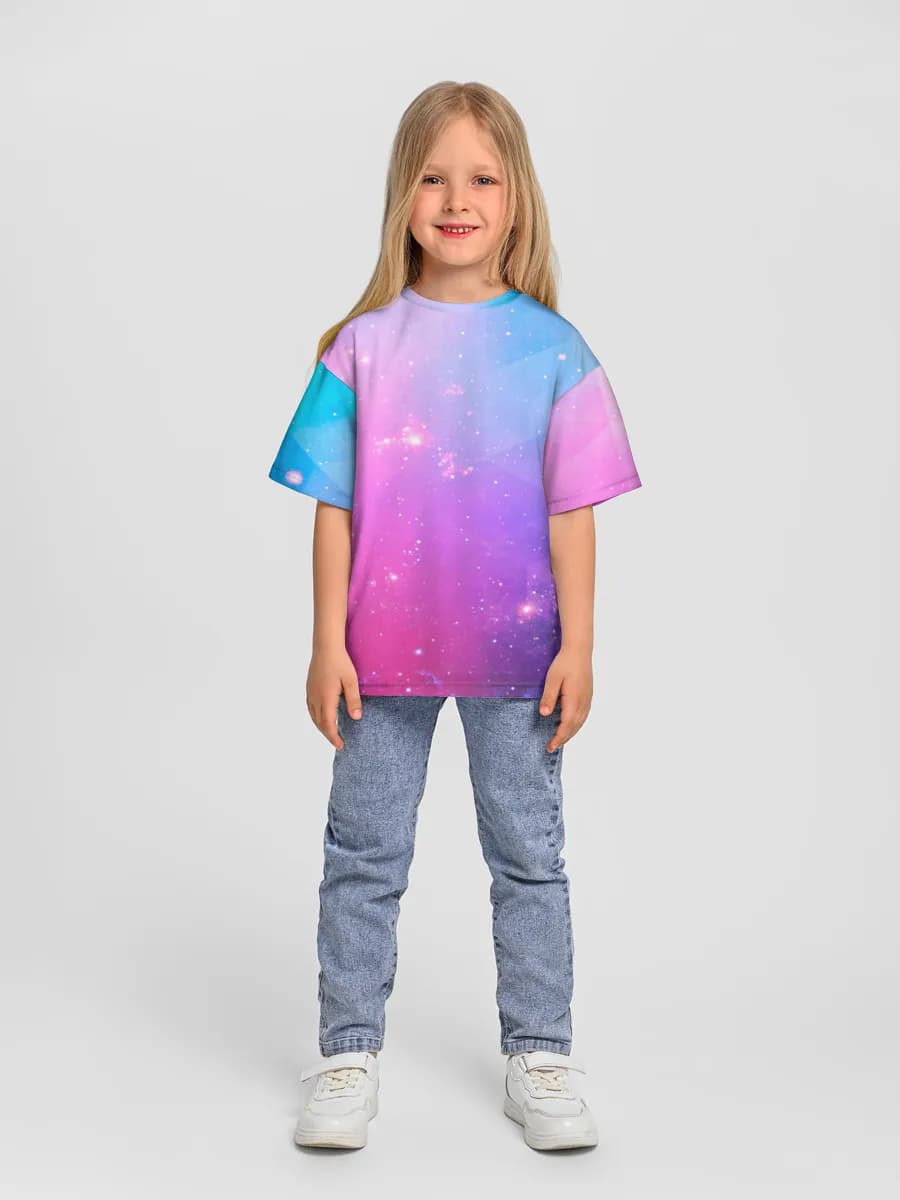 Girls' oversized cotton T-shirt
