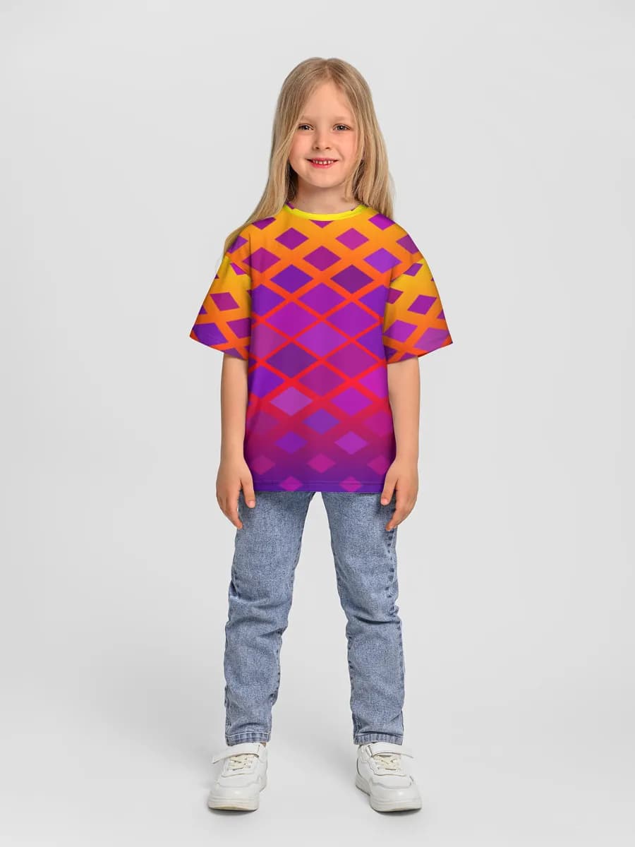 Girls' oversized cotton T-shirt