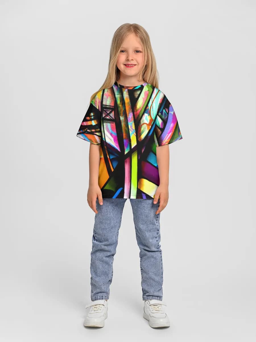 Girls' oversized cotton T-shirt