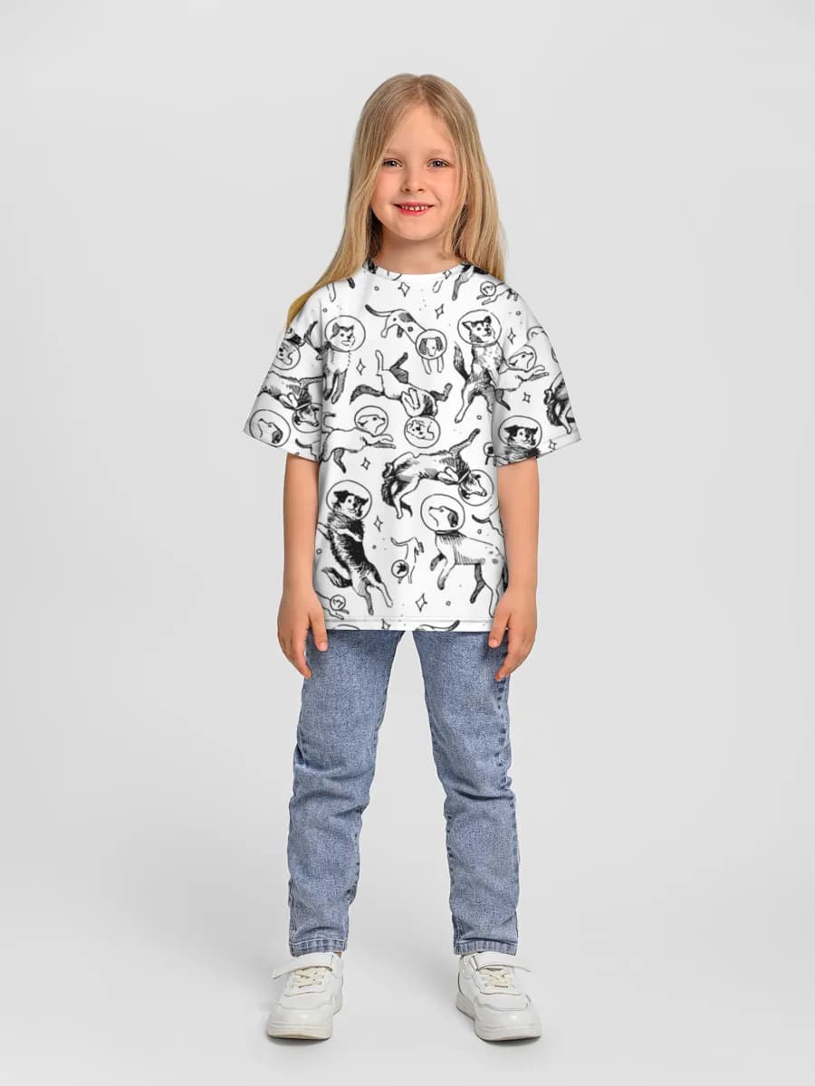 Girls' oversized cotton T-shirt