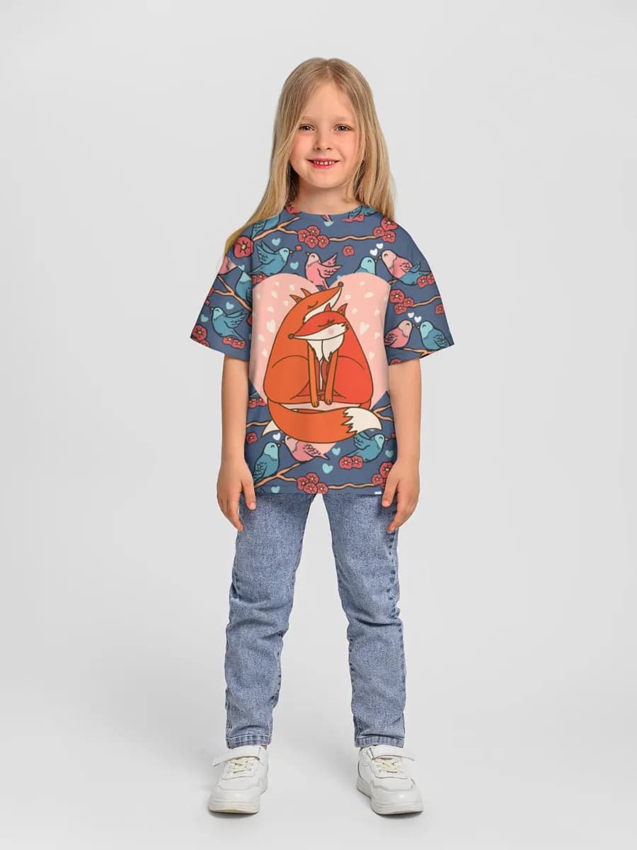 Girls' oversized cotton T-shirt