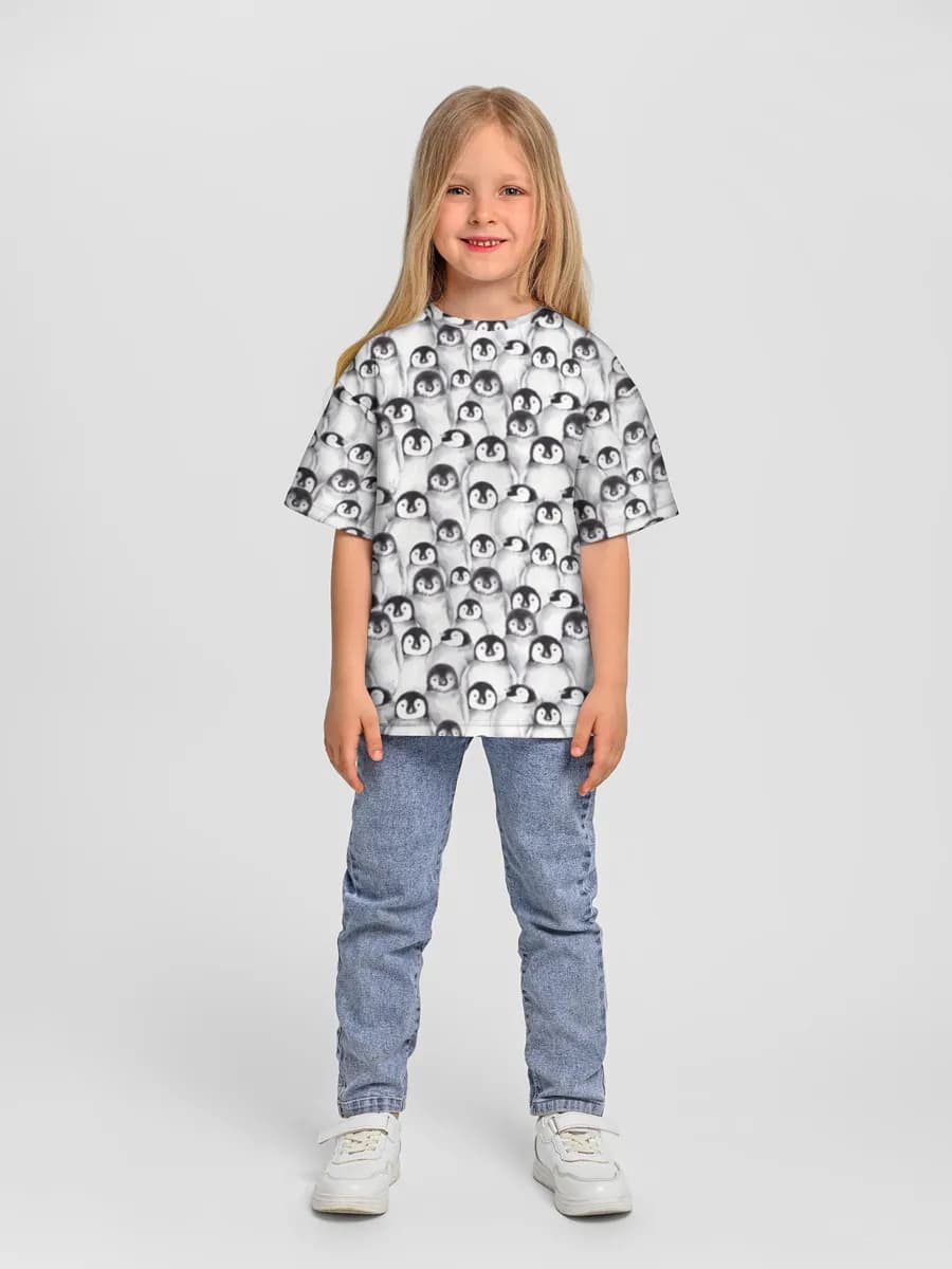 Girls' oversized cotton T-shirt