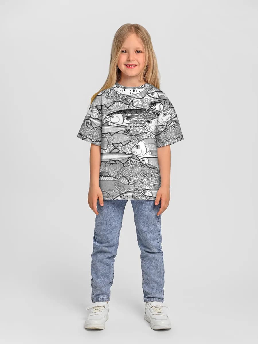 Girls' oversized cotton T-shirt