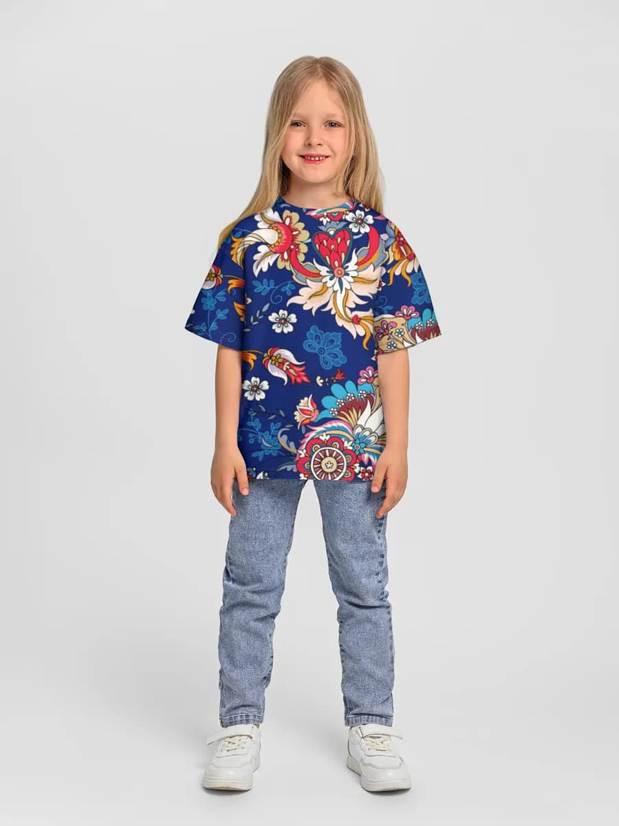 Girls' oversized cotton T-shirt