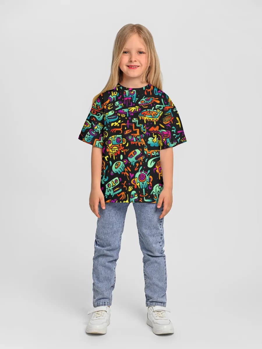Camiseta Oversize de Algodón Niña