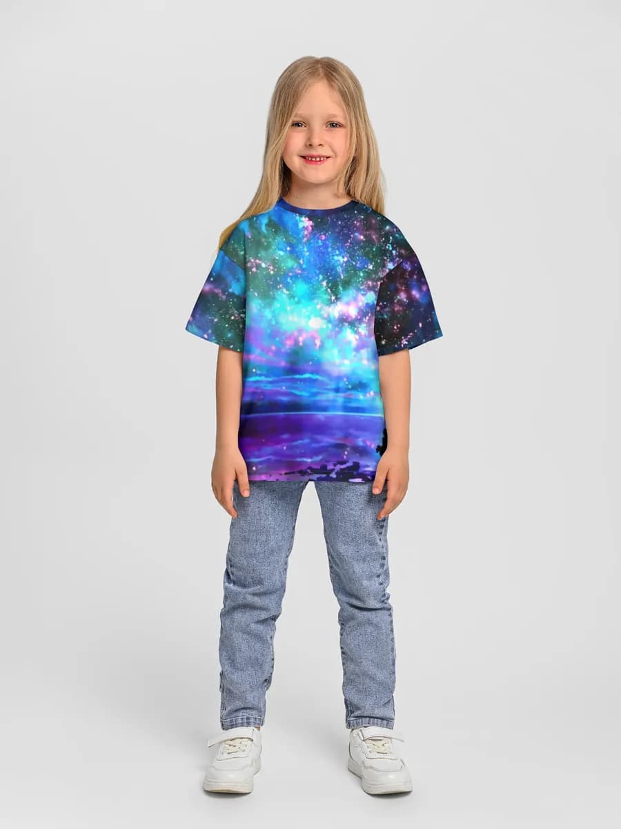 Girls' oversized cotton T-shirt