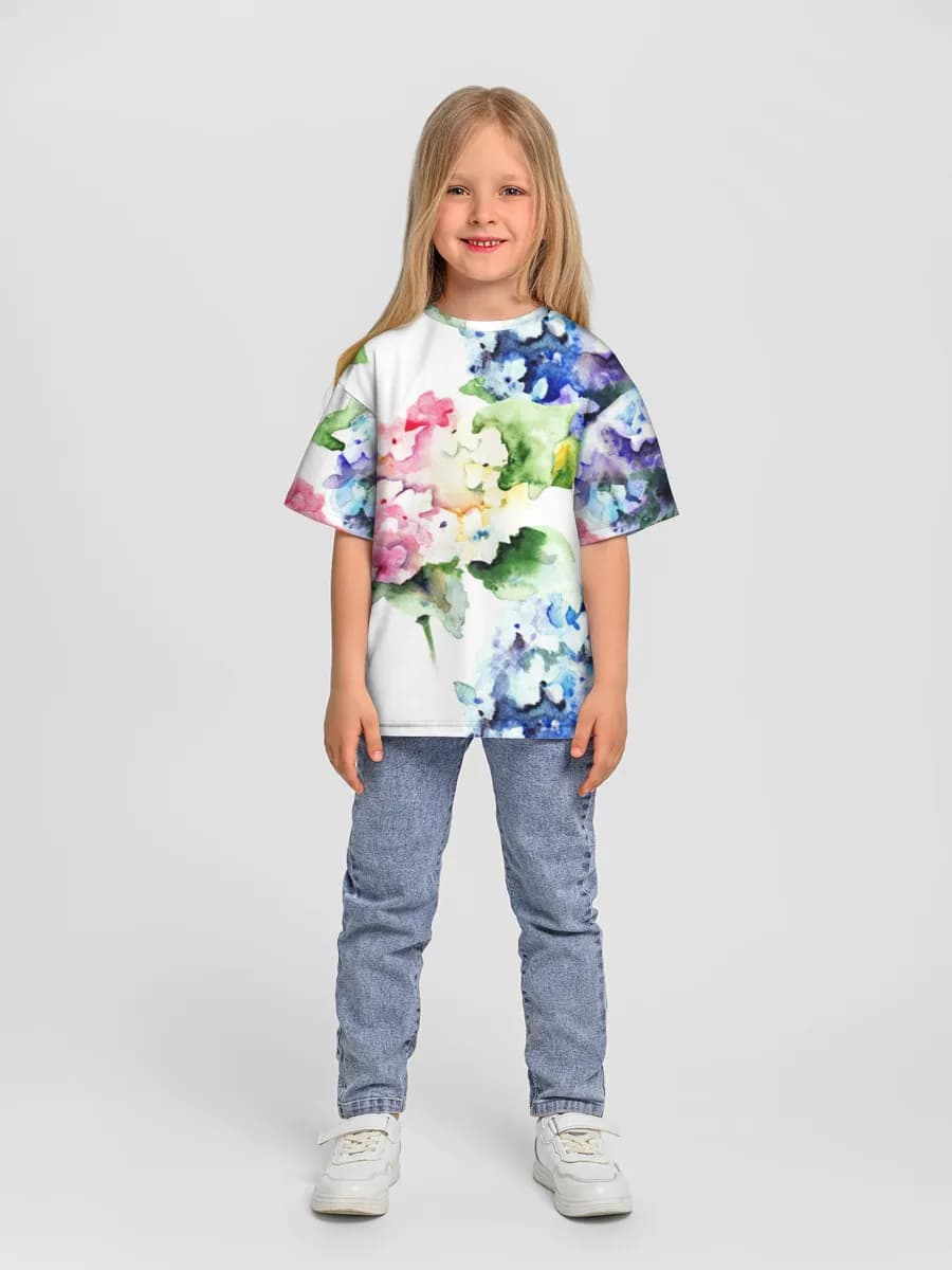 Girls' oversized cotton T-shirt