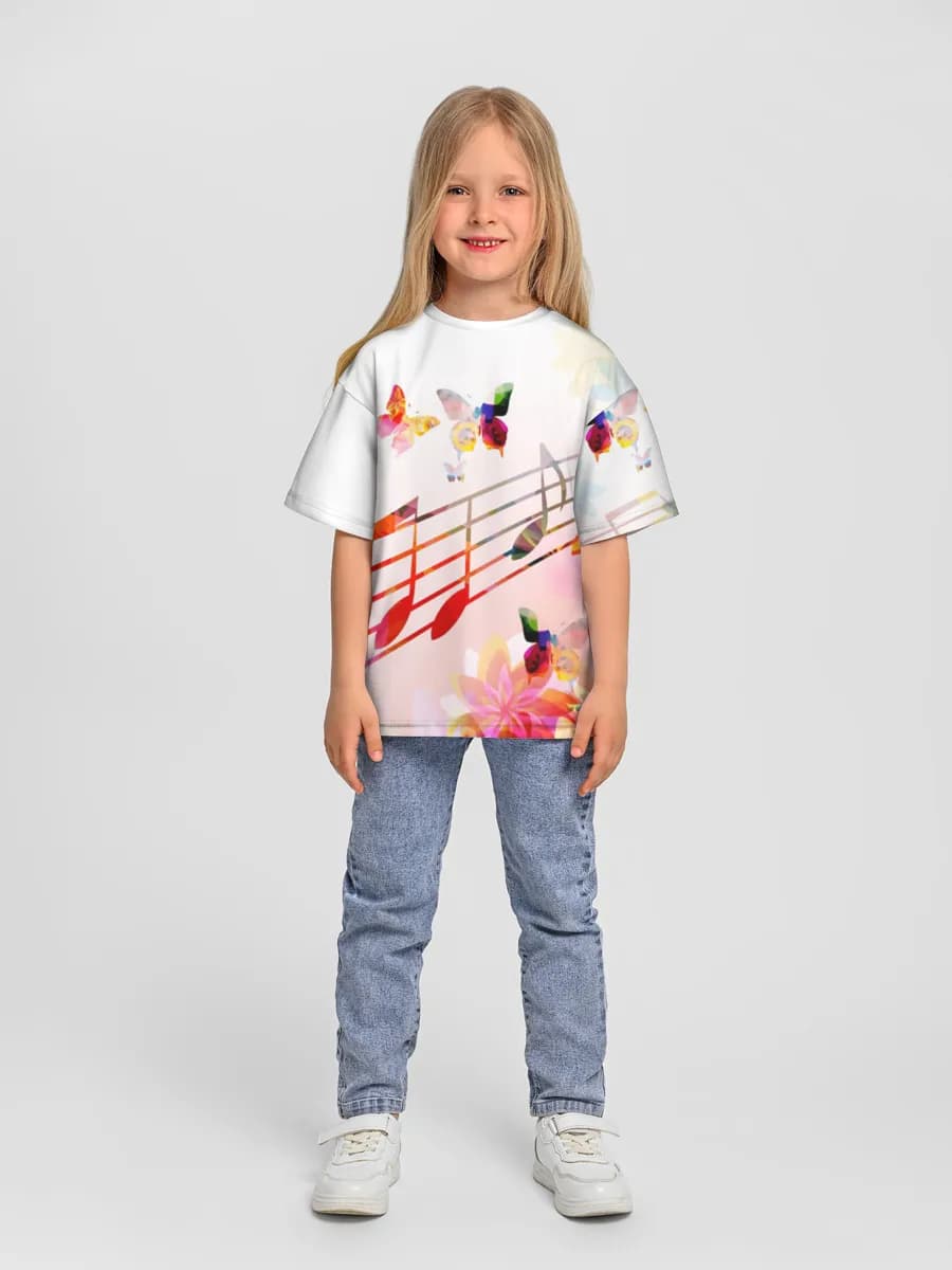 Girls' oversized cotton T-shirt