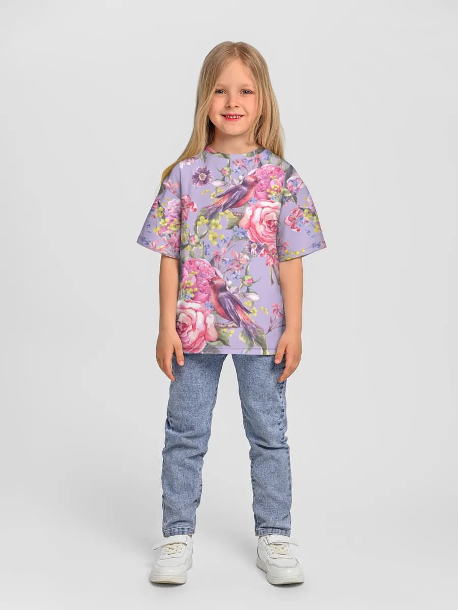 女の子 ビッグシルエット コットンTシャツ