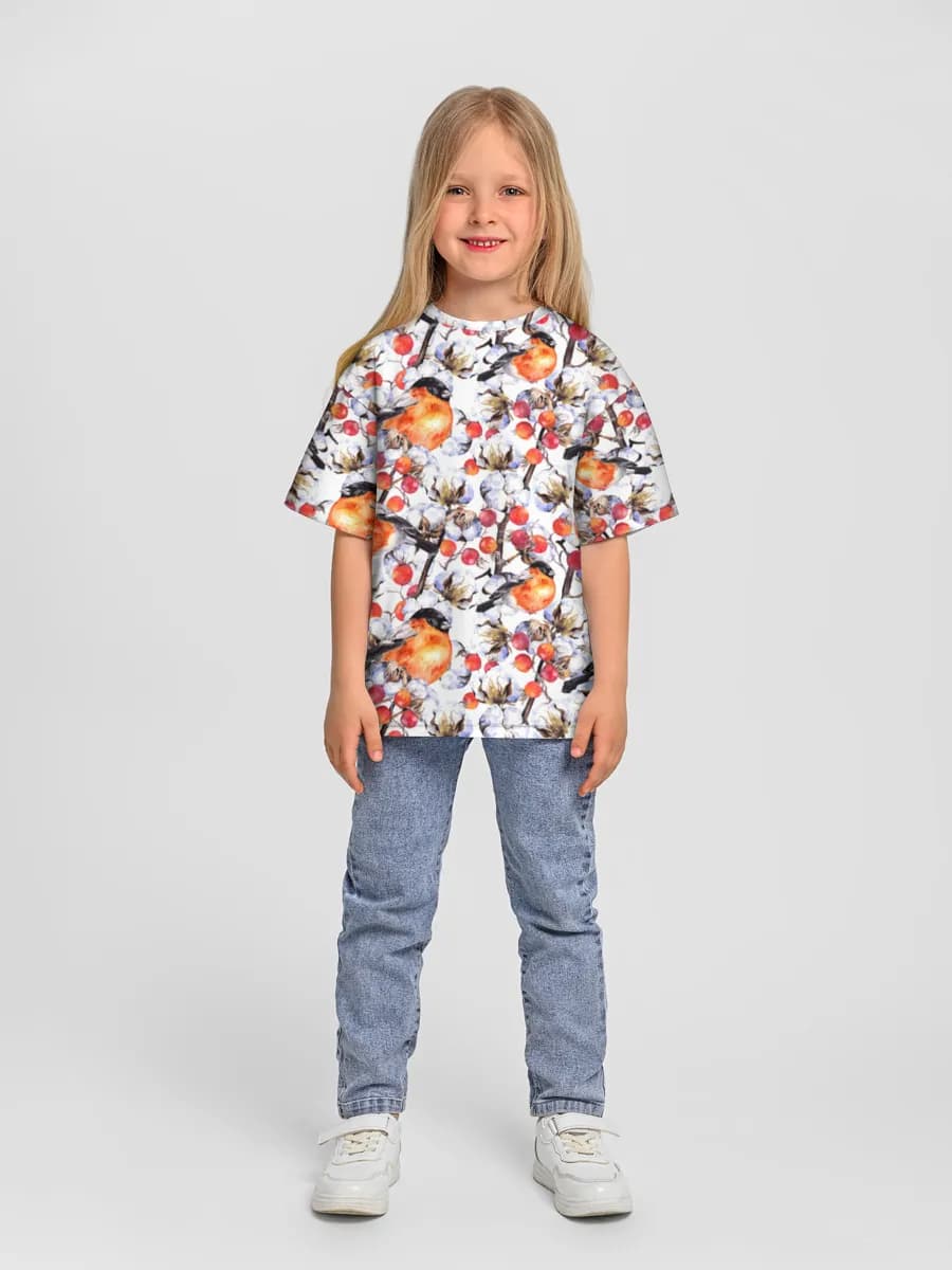 Girls' oversized cotton T-shirt