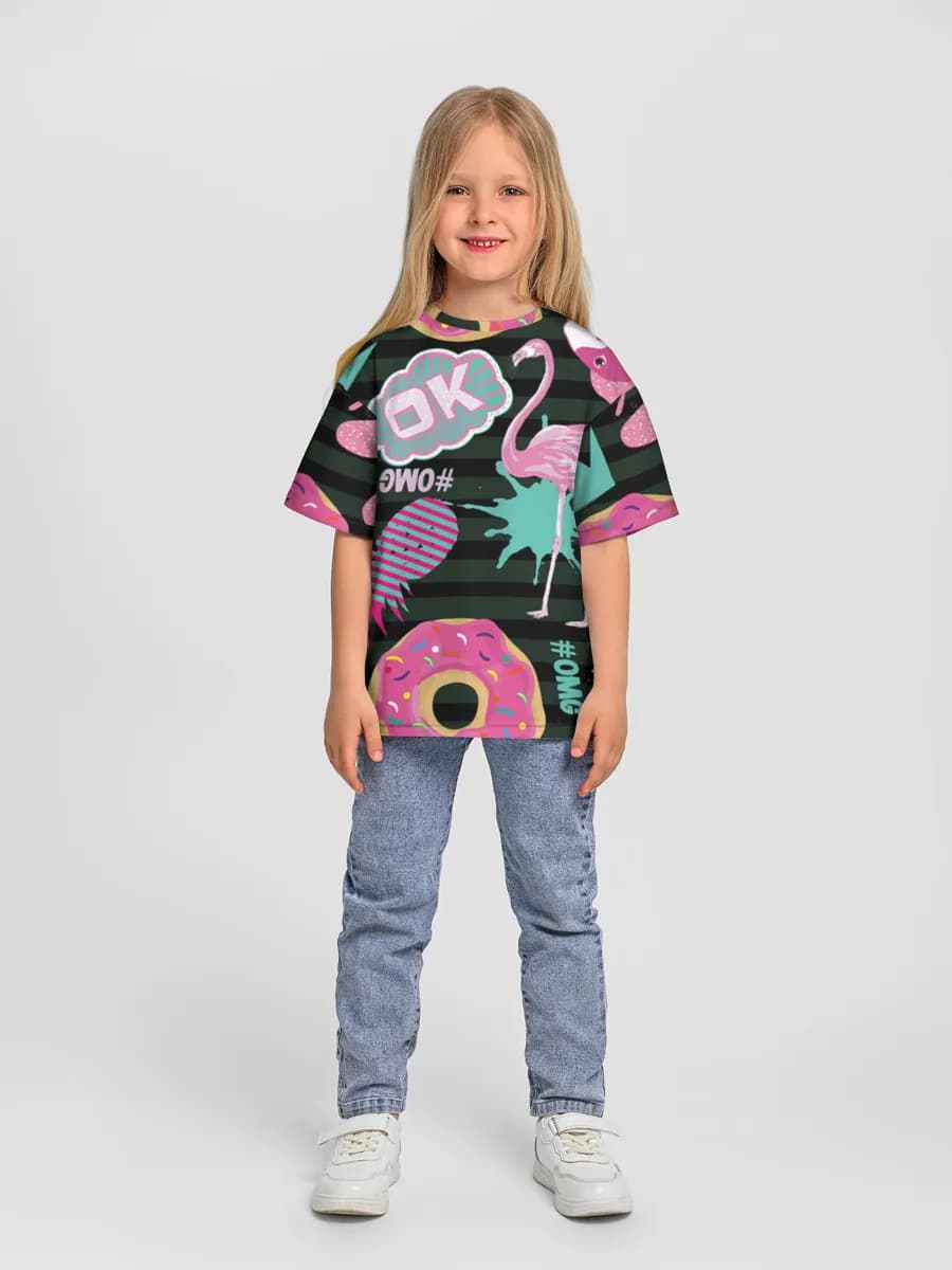 Camiseta Oversize de Algodón Niña