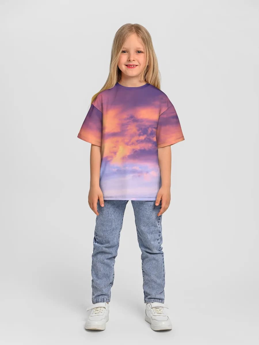 Girls' oversized cotton T-shirt