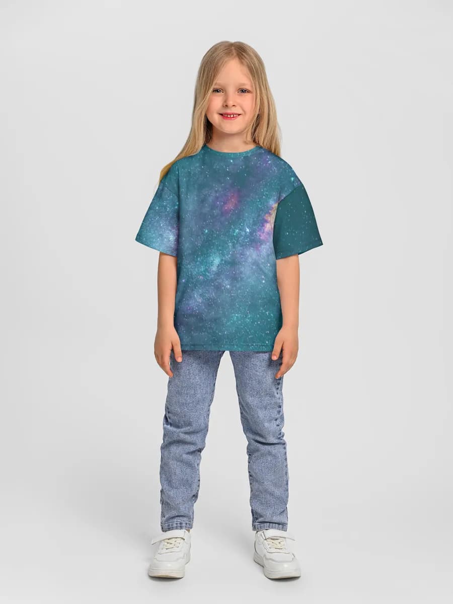Girls' oversized cotton T-shirt