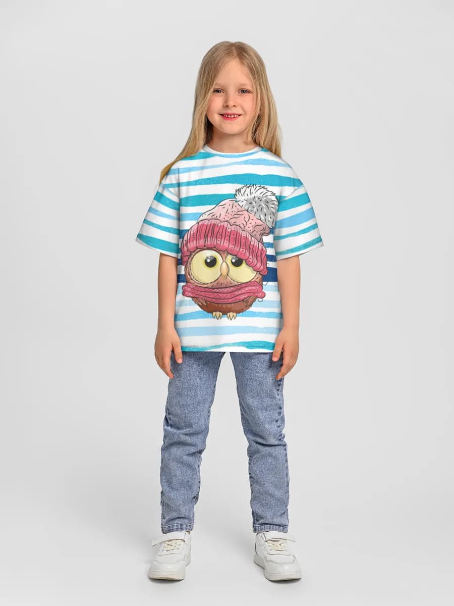 Girls' oversized cotton T-shirt