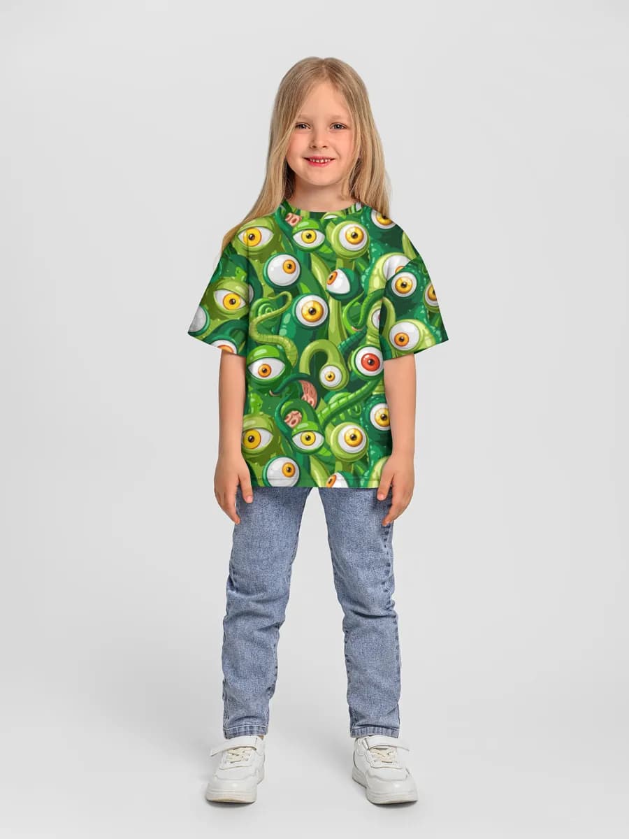 Girls' oversized cotton T-shirt