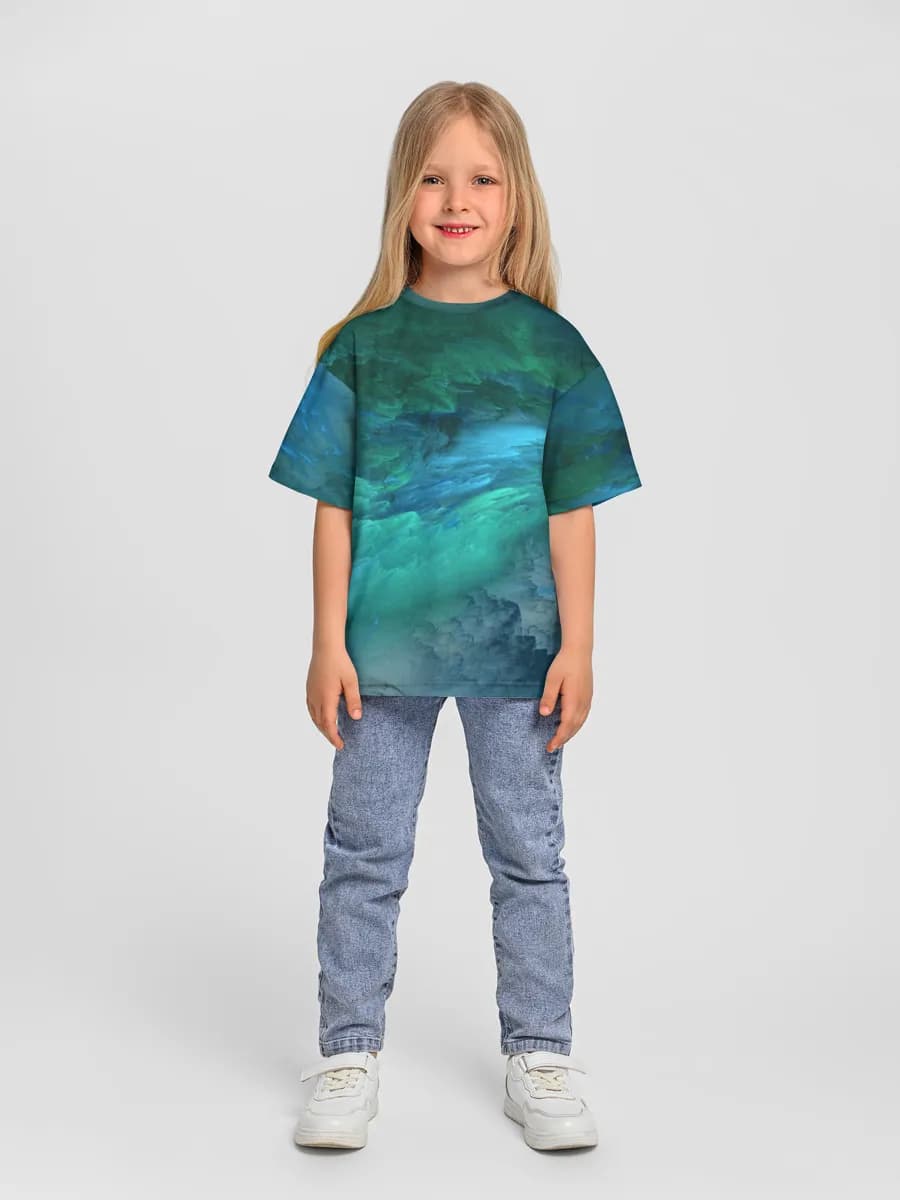 Girls' oversized cotton T-shirt
