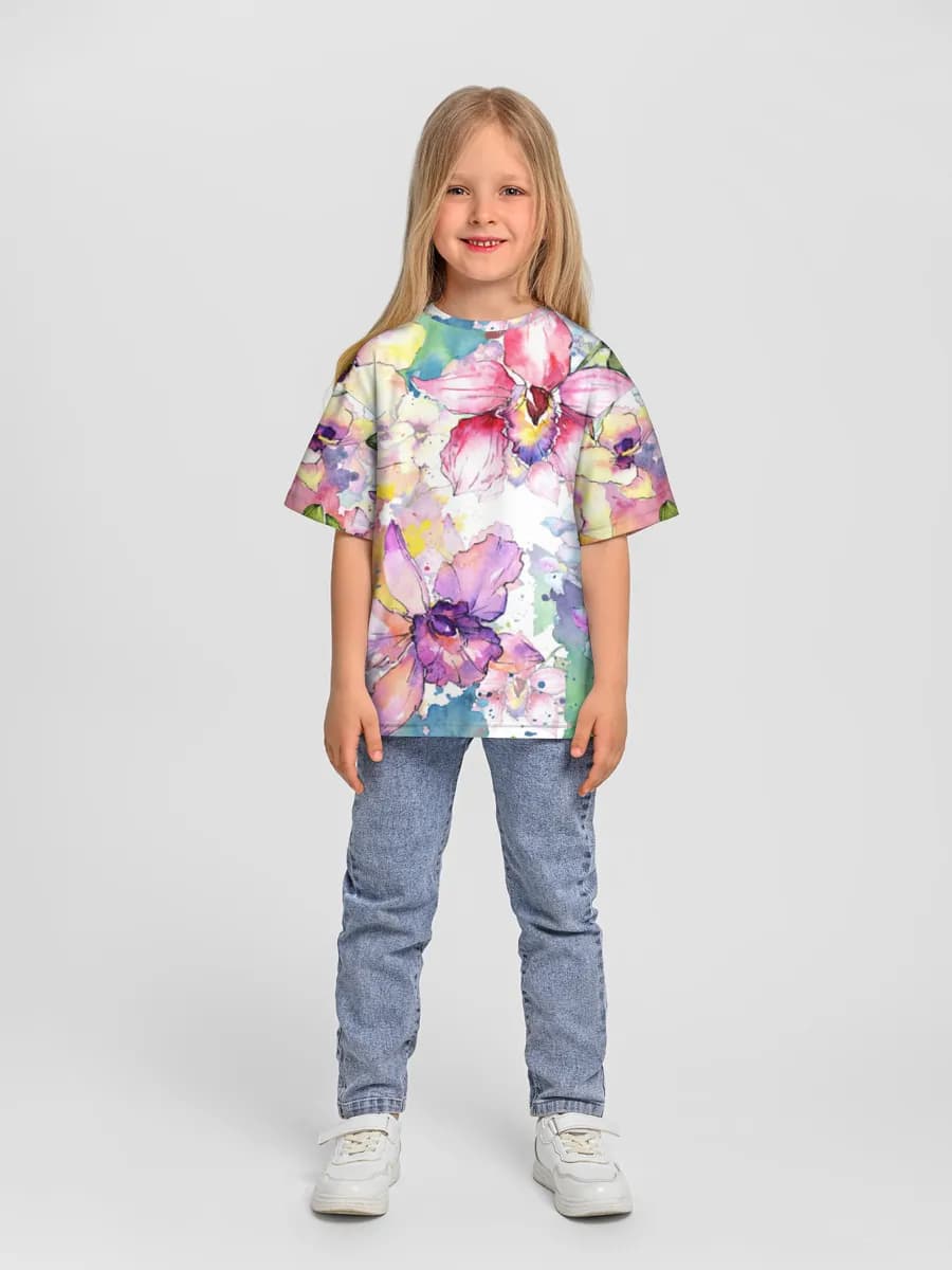 Girls' oversized cotton T-shirt