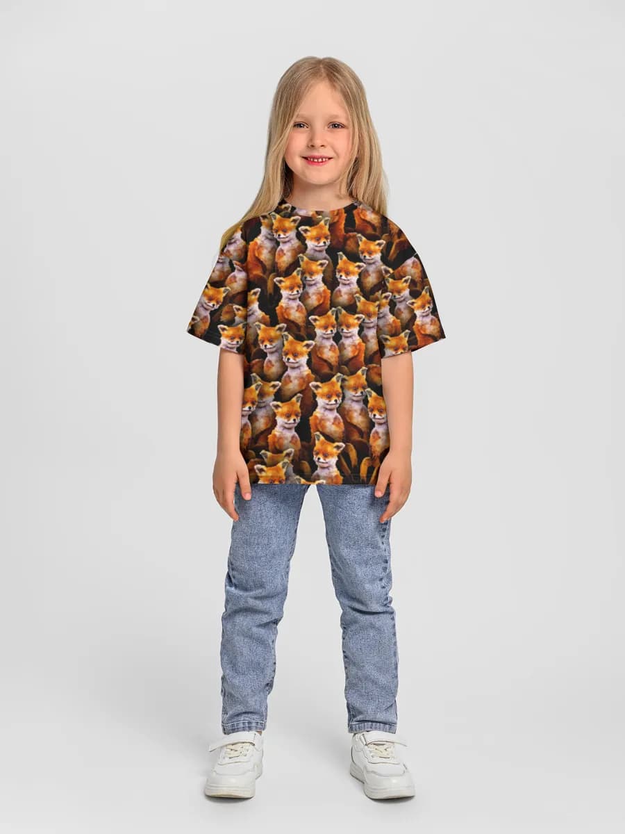 Girls' oversized cotton T-shirt