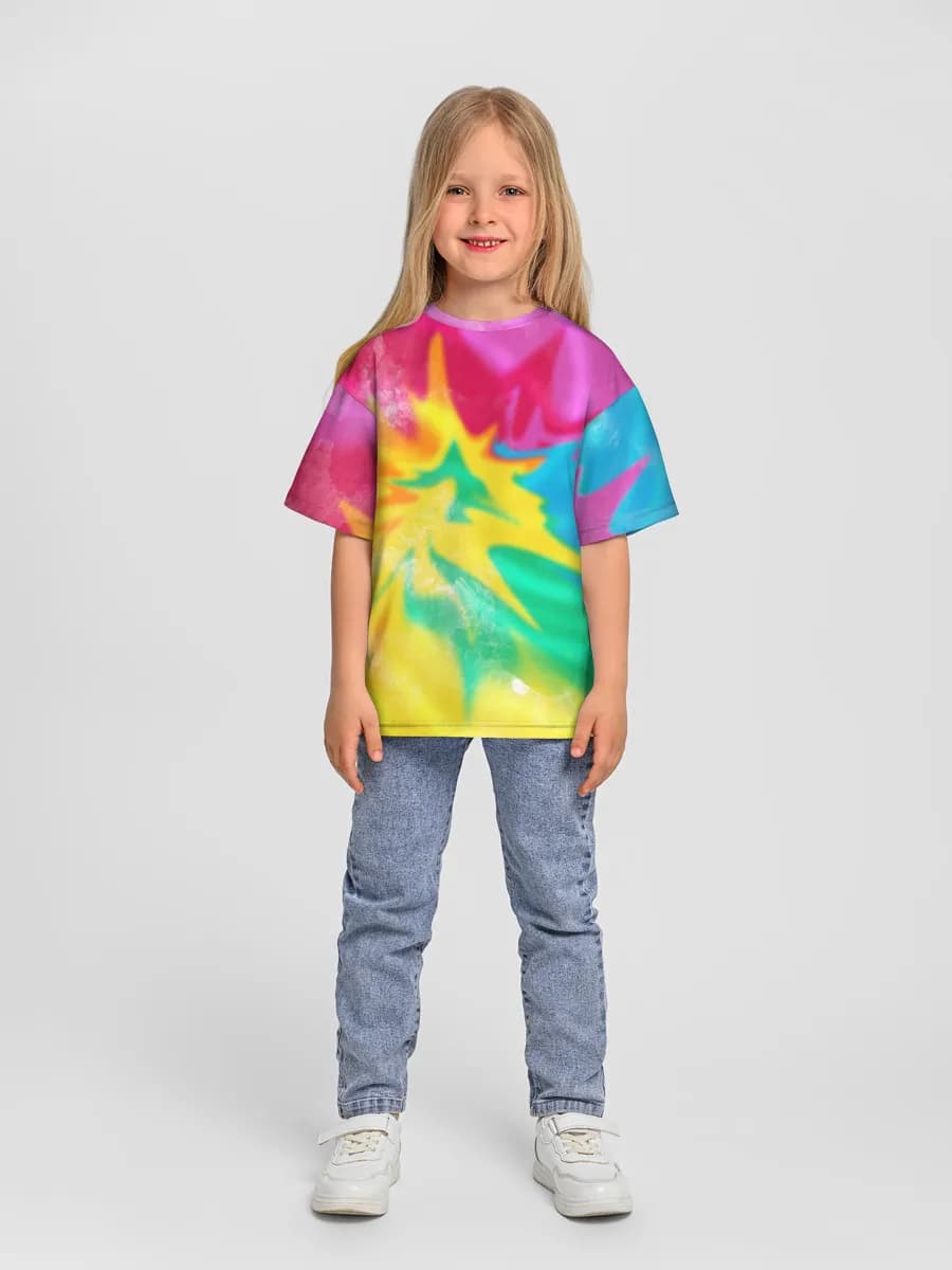 Girls' oversized cotton T-shirt