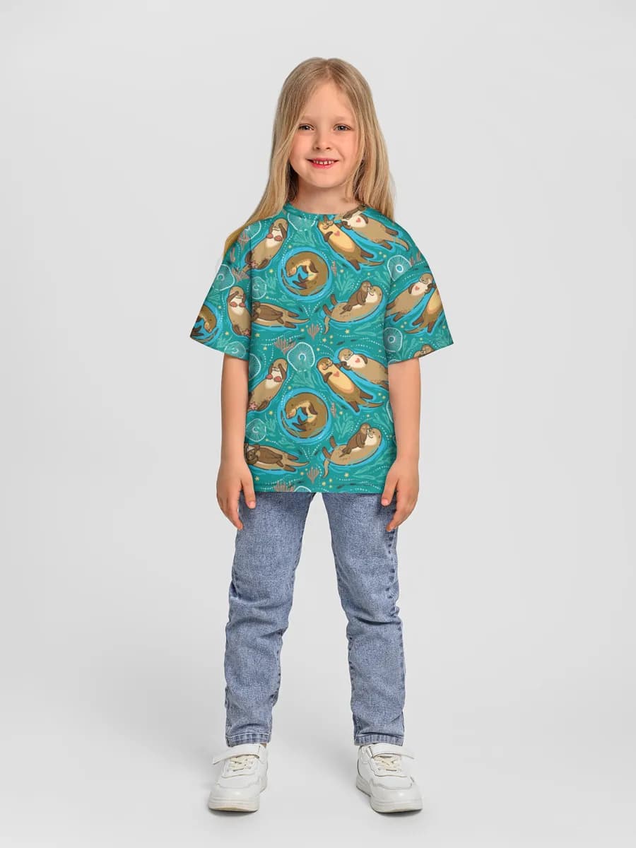 Oversized Baumwoll-T-Shirt Mädchen