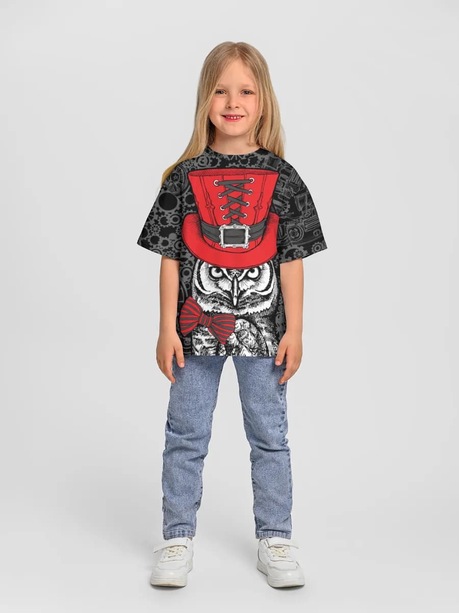 Girls' oversized cotton T-shirt