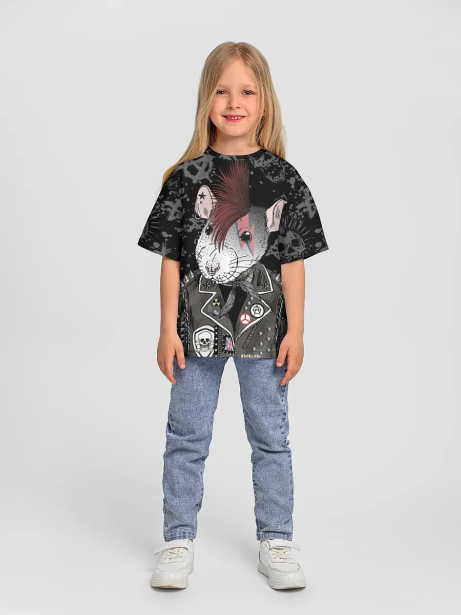 Girls' oversized cotton T-shirt