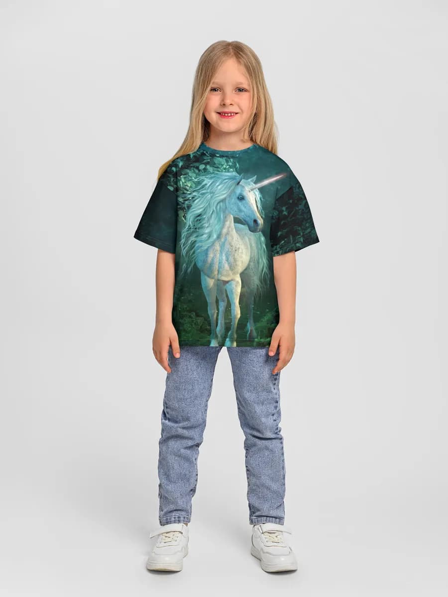 Girls' oversized cotton T-shirt