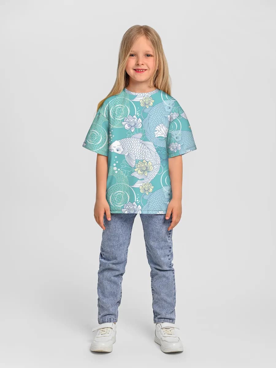 Girls' oversized cotton T-shirt