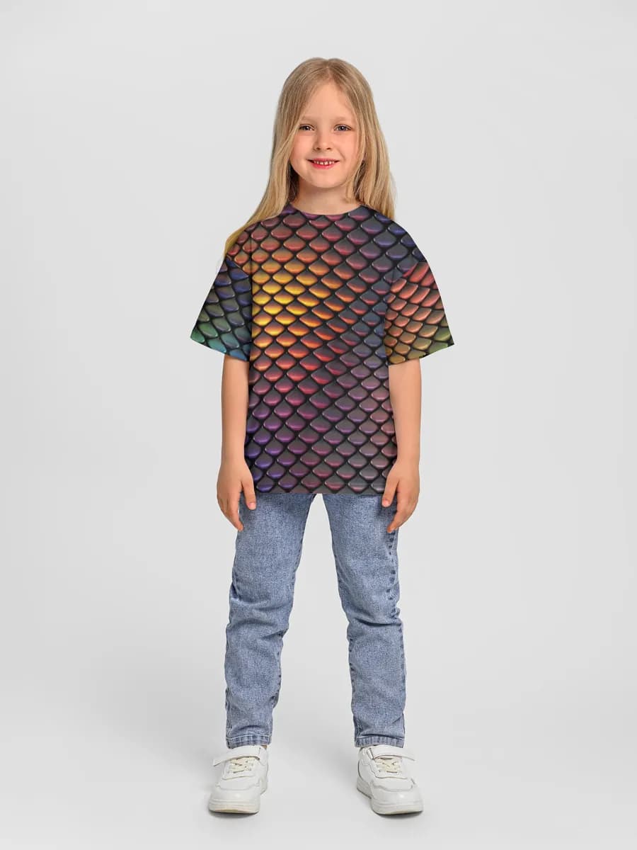 Girls' oversized cotton T-shirt