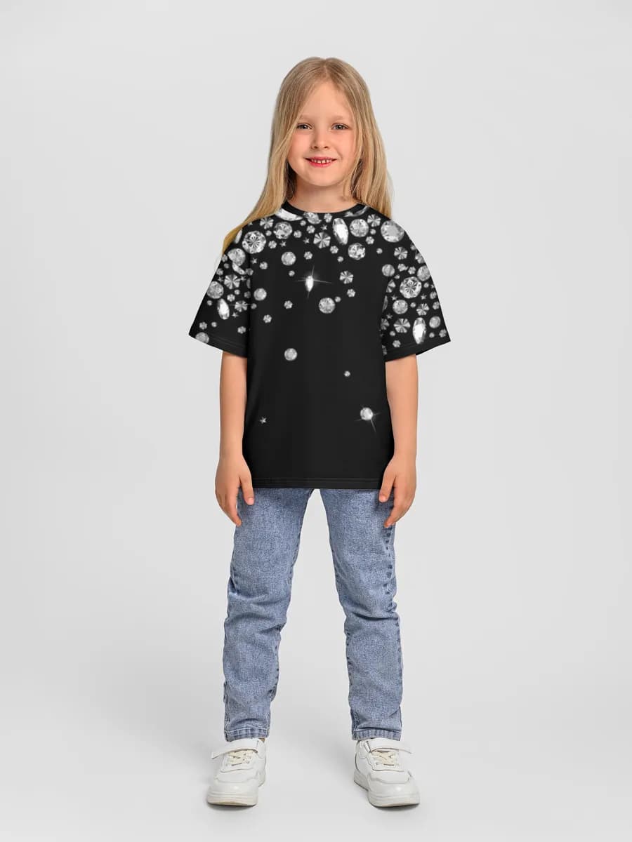 Girls' oversized cotton T-shirt