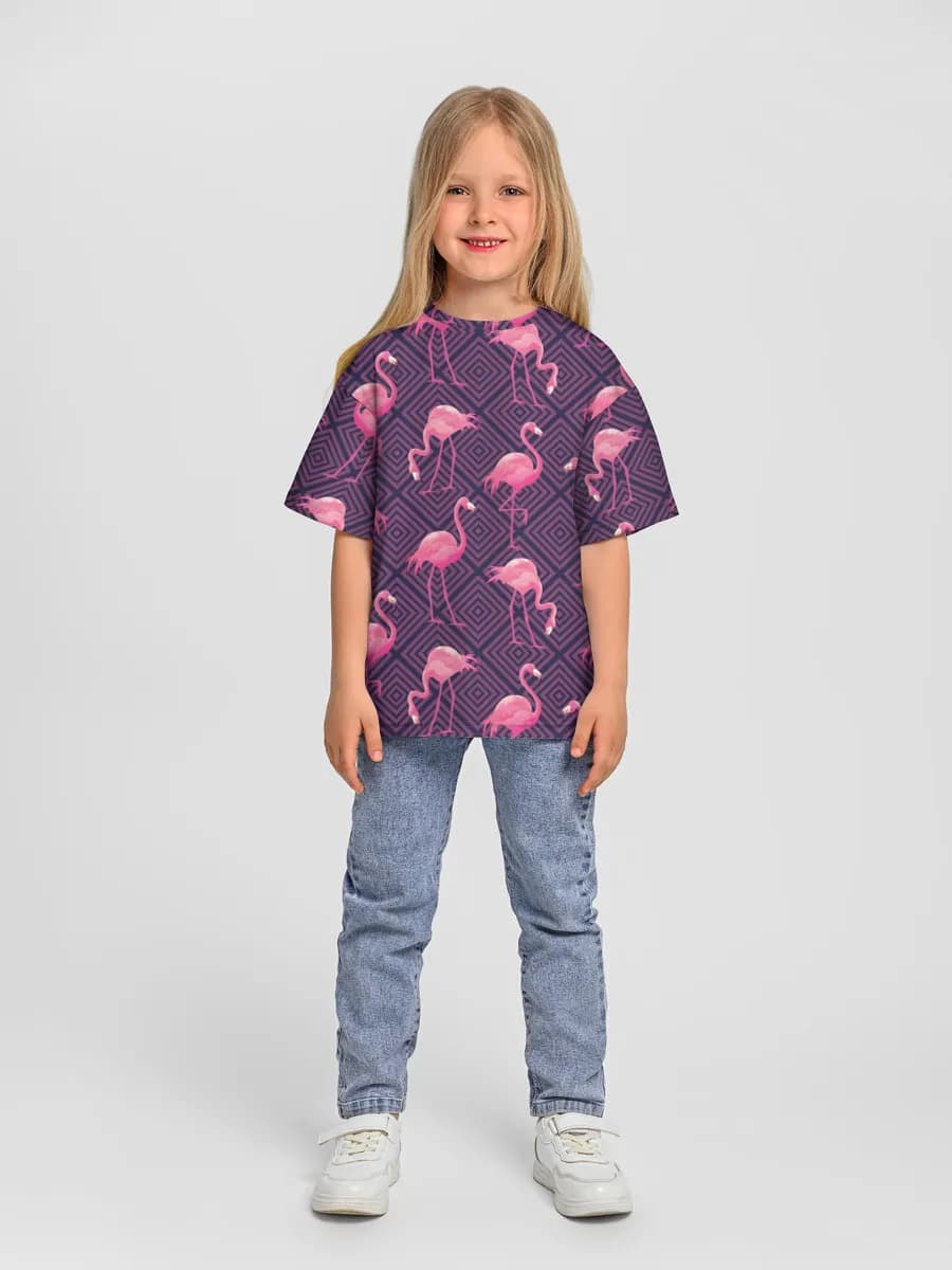 Girls' oversized cotton T-shirt