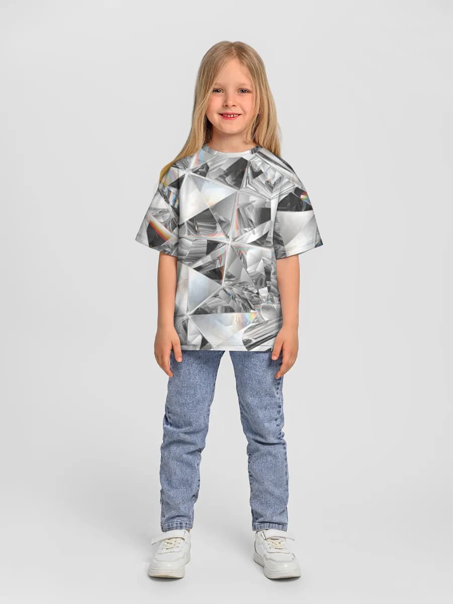 Girls' oversized cotton T-shirt