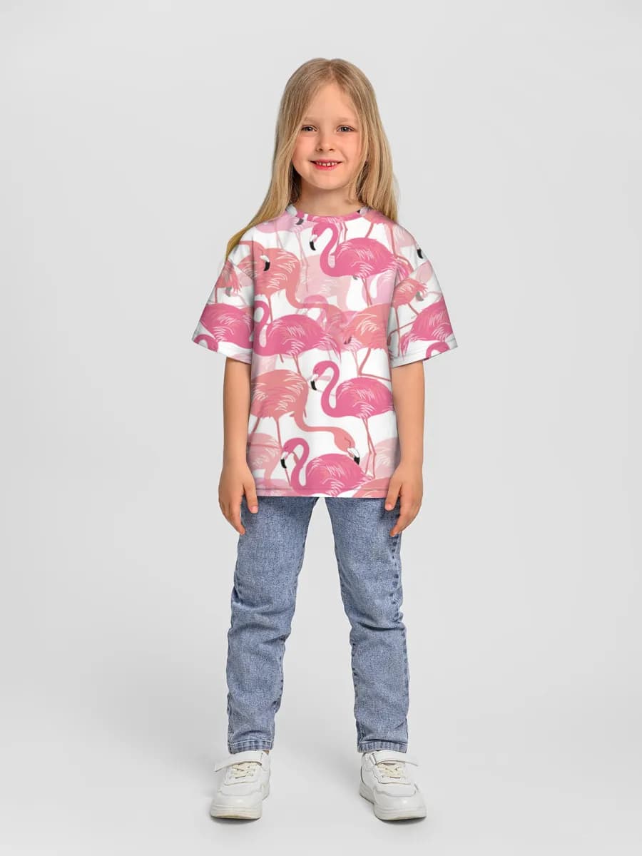 Girls' oversized cotton T-shirt