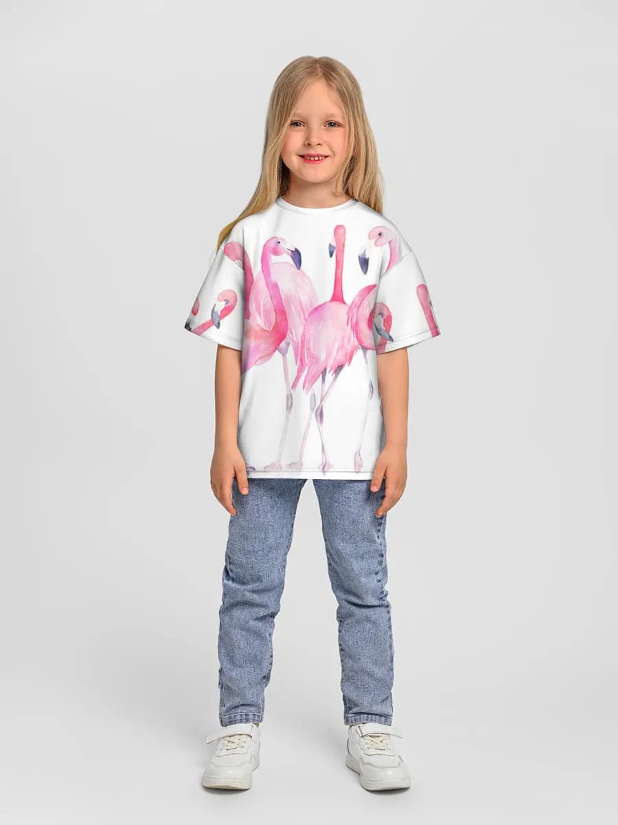 Girls' oversized cotton T-shirt