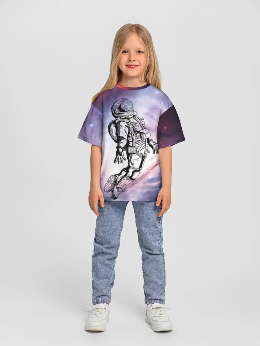 Girls' oversized cotton T-shirt