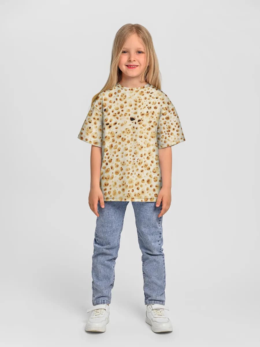 Girls' oversized cotton T-shirt
