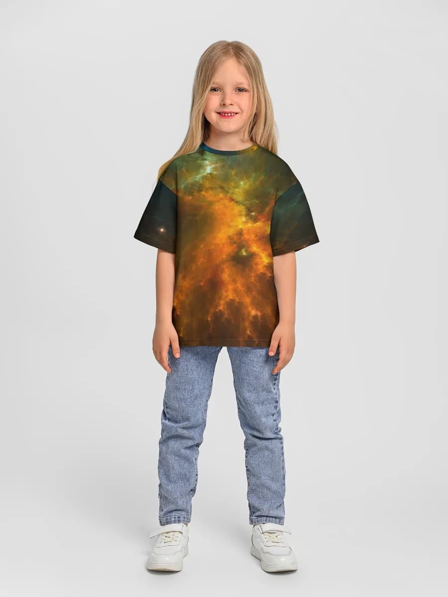 Girls' oversized cotton T-shirt