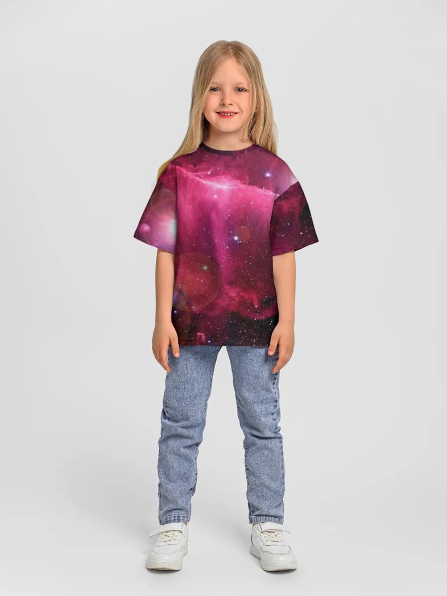 Girls' oversized cotton T-shirt