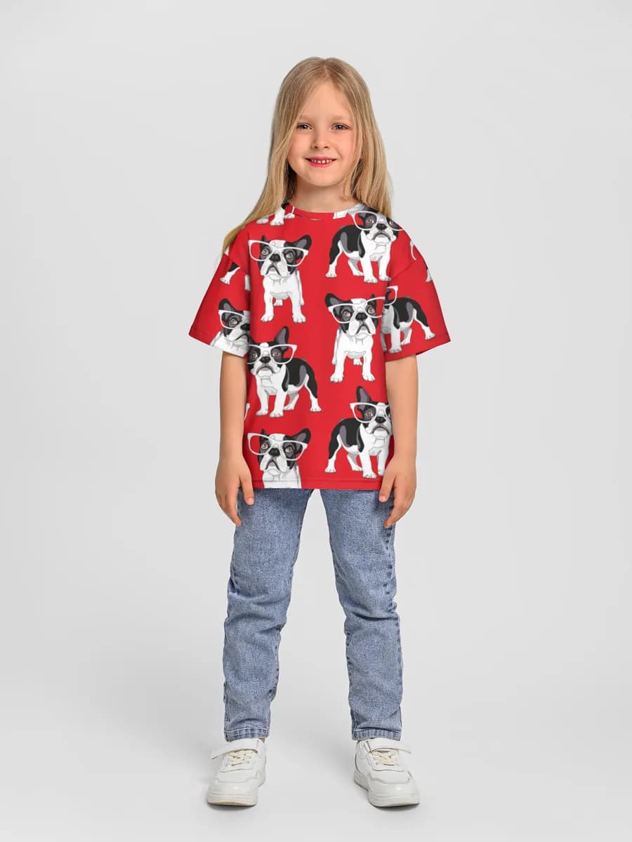 Girls' oversized cotton T-shirt