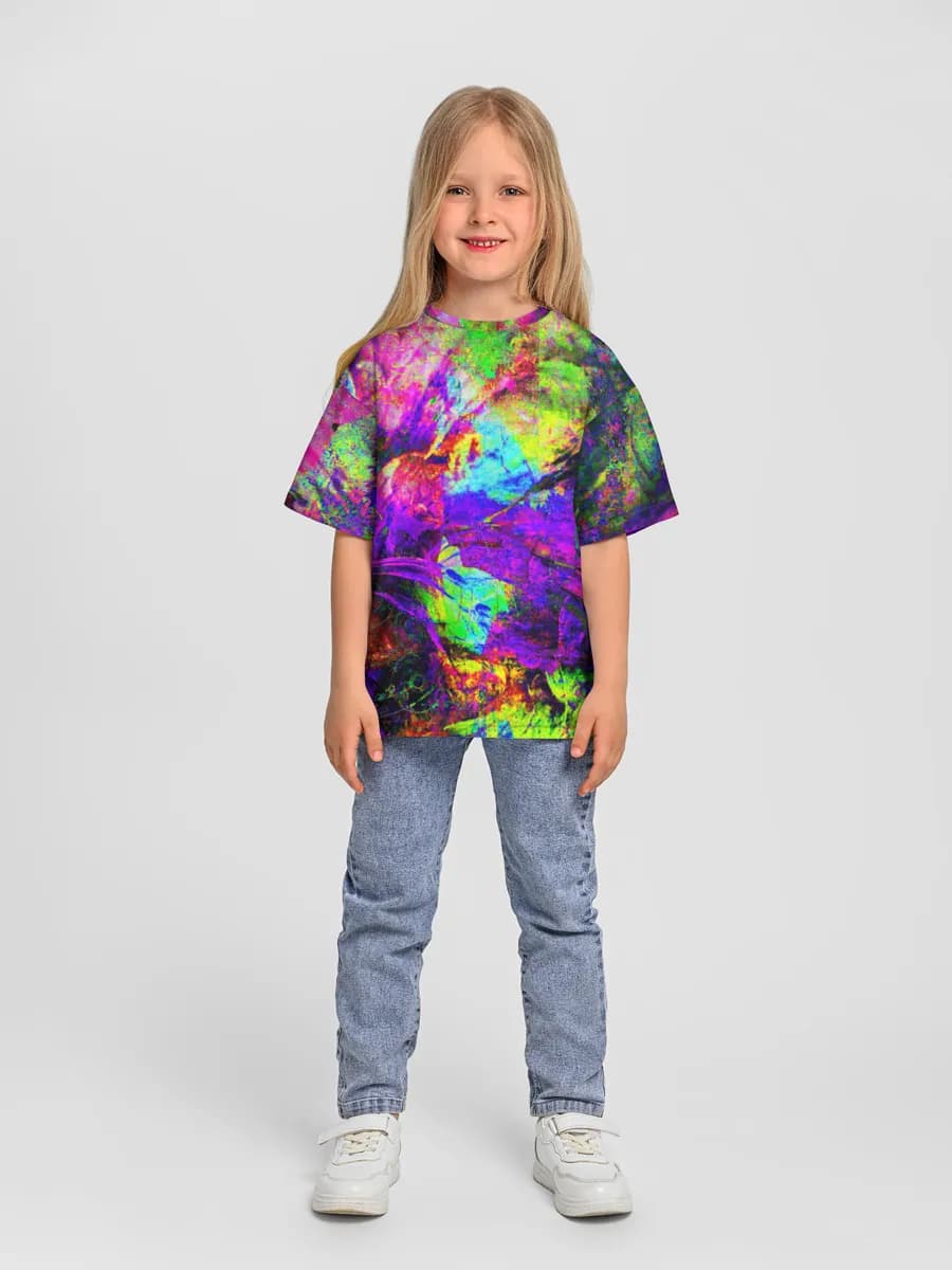 Girls' oversized cotton T-shirt