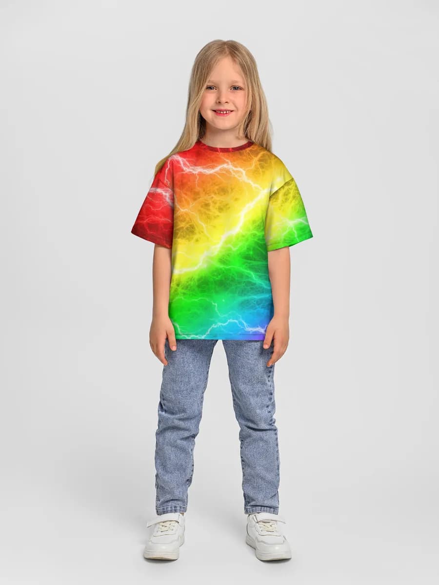Girls' oversized cotton T-shirt