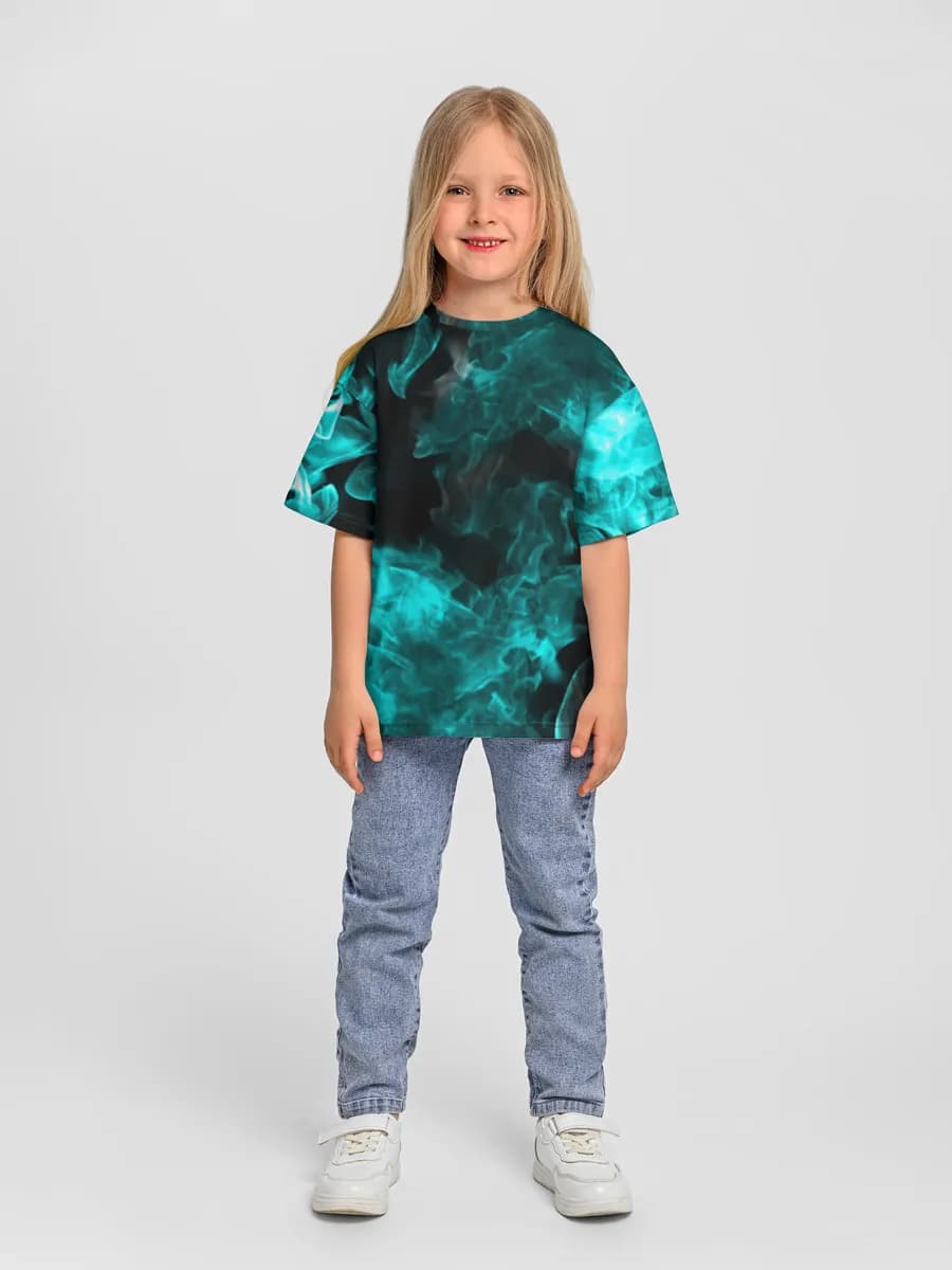 Girls' oversized cotton T-shirt