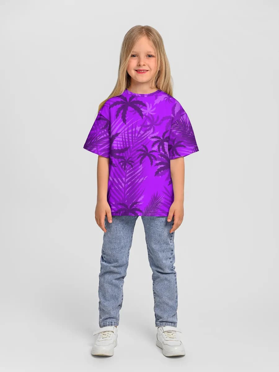Girls' oversized cotton T-shirt